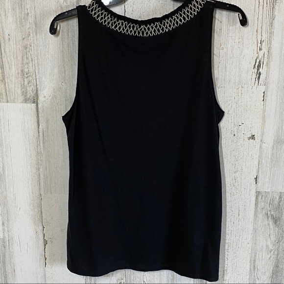J. Jill Black Tank w/ Embroidered Detail NWT - Picture 2 of 6